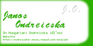 janos ondreicska business card